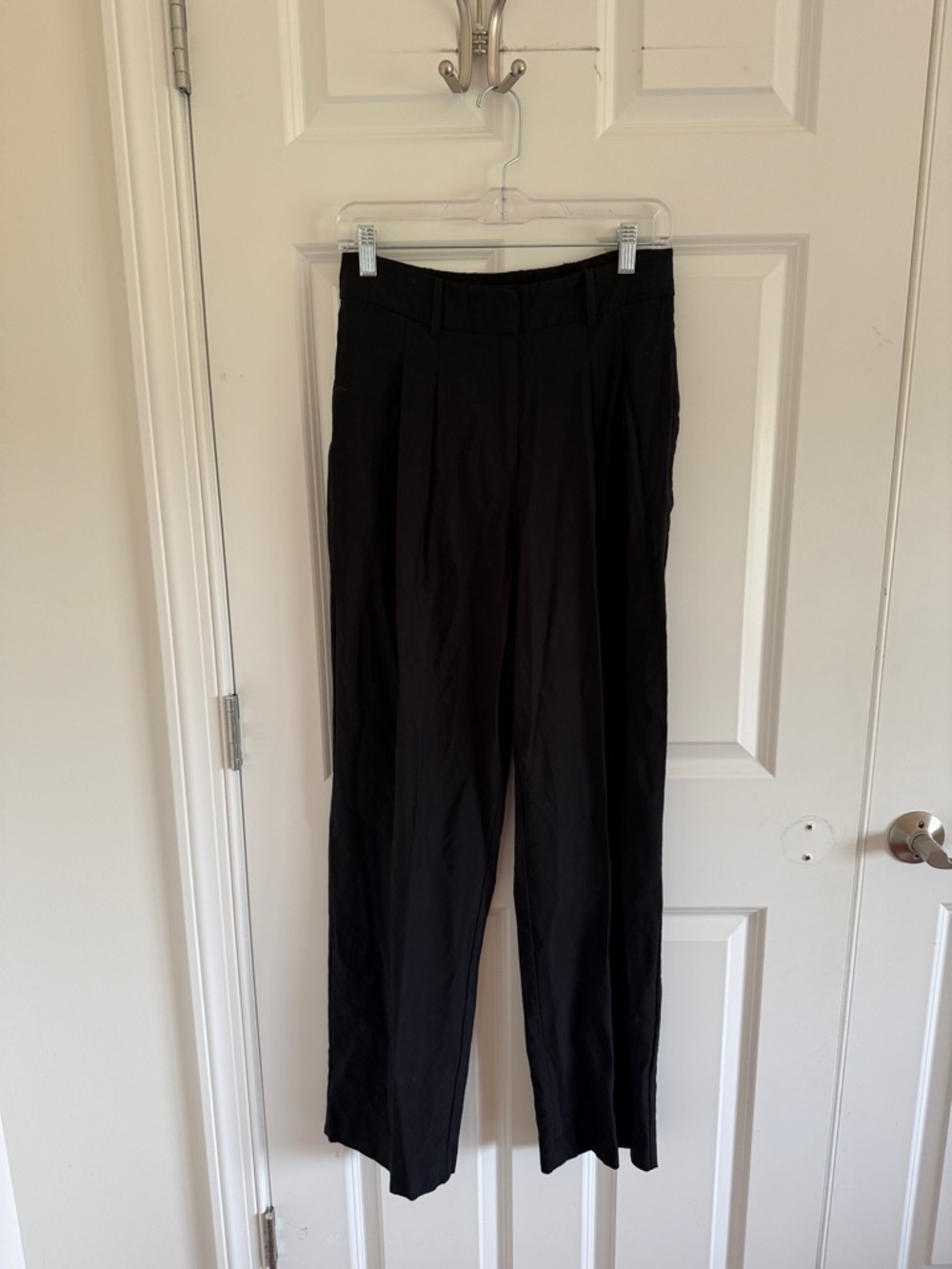 WAFY Black Dress Pants - Classic Straight Fit Front Pleats size Small